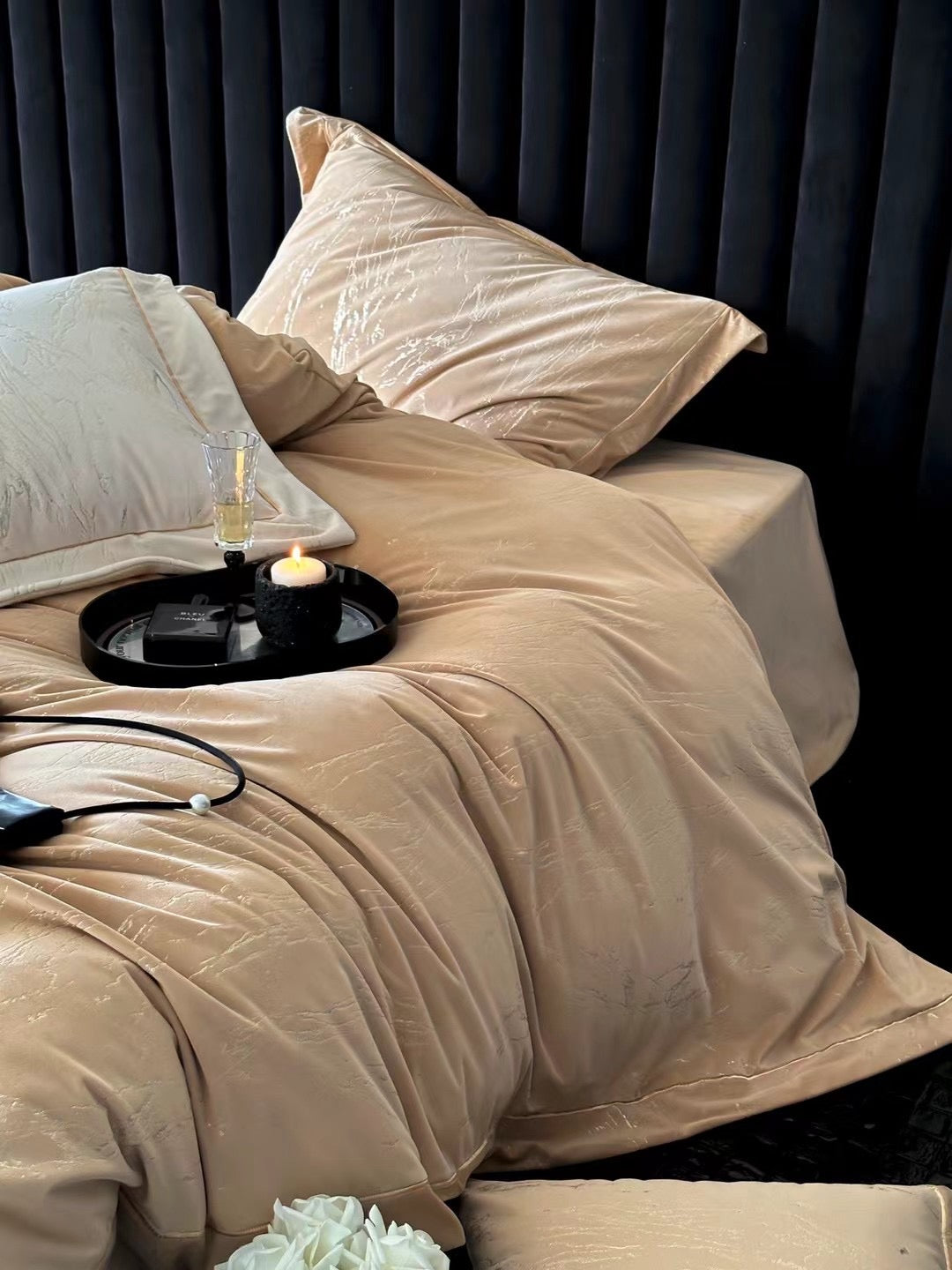 Celestial Embrace - Gilded Velvet Luxury Bedding Set