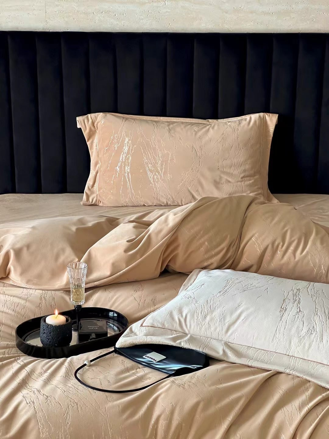 Celestial Embrace - Gilded Velvet Luxury Bedding Set