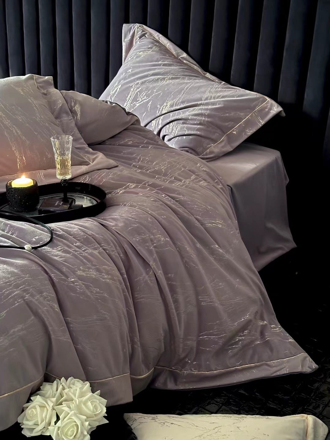 Celestial Embrace - Gilded Velvet Luxury Bedding Set